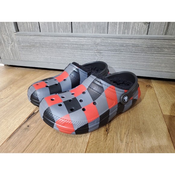 Crocs NewSOLD OUT Classic Lined Holiday Christmas Plaid Clogs Slippers Womens 7 - Picture 1 of 10